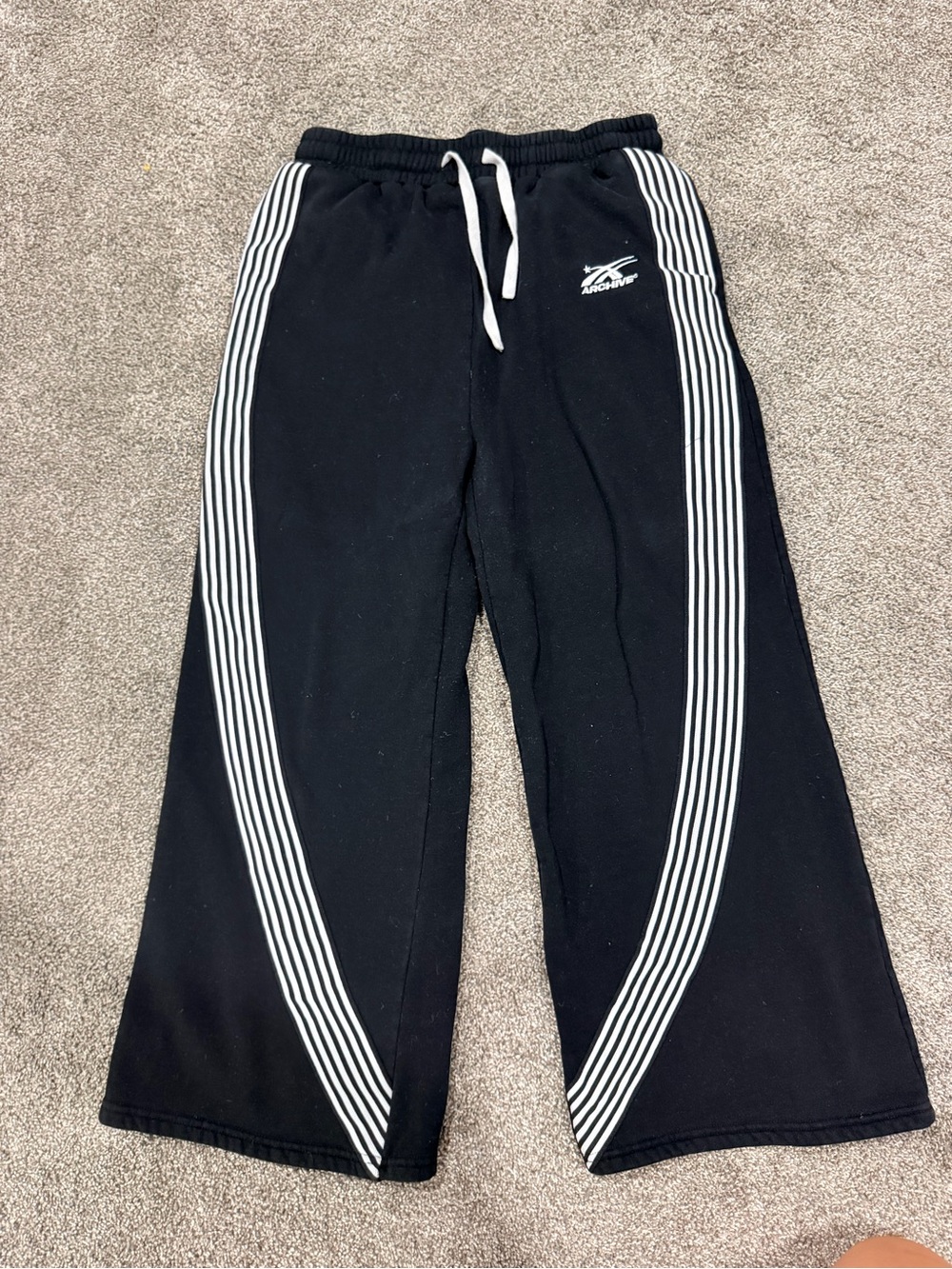 Hype Black Joggers with White Multi-Stripe Side Panels